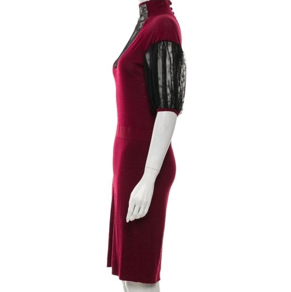 FENDI CASHMERE SILK BLEND LACE DRESS - Picture 3 of 3